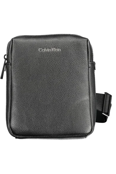 Calvin Klein Black Polyester Shoulder Bag In Gray