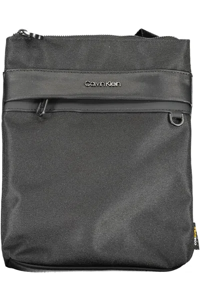 Calvin Klein Black Polyester Shoulder Bag In Gold