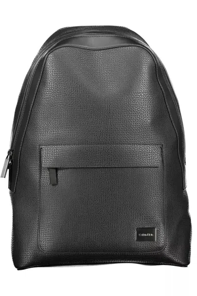 Calvin Klein Black Polyethylene Backpack In Animal Print