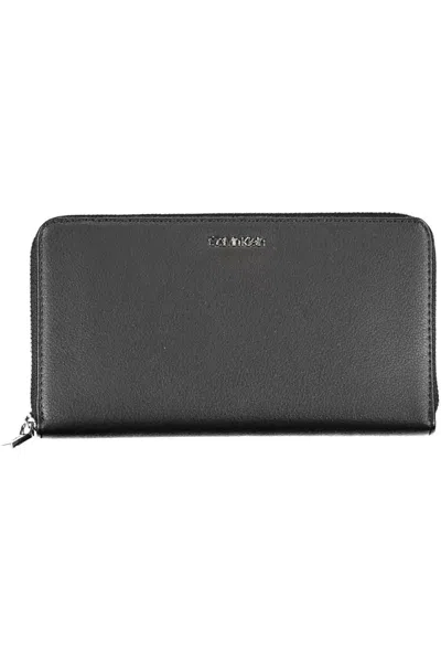 Calvin Klein Elegant Black Polyethylene Wallet With Rfid Lock