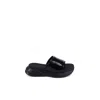 Calvin Klein Black Polyurethane Slides In Black
