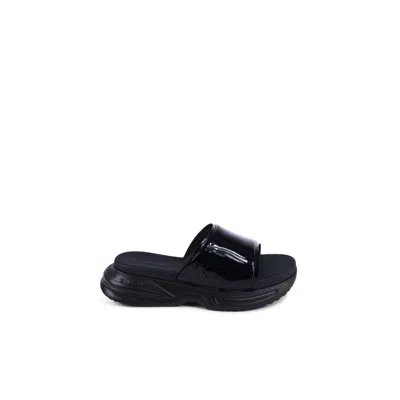 Calvin Klein Black Polyurethane Slides
