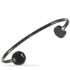 Calvin Klein Black Pvd-plated Stainless Steel Open Bangle Bracelet In Multi