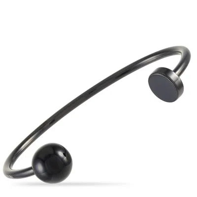 Calvin Klein Black Pvd-plated Stainless Steel Open Bangle Bracelet In Multi