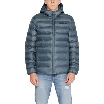 Calvin Klein Black Recycled Polyester Jacket In Blu