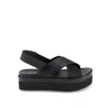 Calvin Klein Black Recycled Polyester Platform Sandals In Black