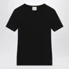 Calvin Klein Logo Embroidered Ribbed T-shirt In Black