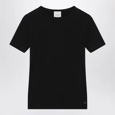 CALVIN KLEIN BLACK RIBBED T-SHIRT