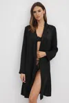 CALVIN KLEIN CALVIN KLEIN BLACK CALVIN KLEIN SILK ROBE