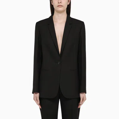 Calvin Klein Black Single-breasted Jacket In Viscose Blend