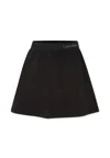 Calvin Klein Black Skirt For Girl With Logo In Black