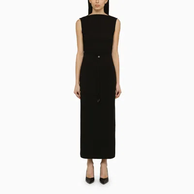 Calvin Klein Black Sleeveless Dress With Belt