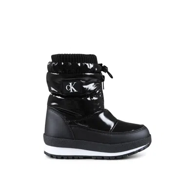 CALVIN KLEIN BLACK SNOW BOOTS FOR KIDS WITH LOGO