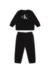 Calvin Klein Black Tracksuit With Logo For Baby In Black