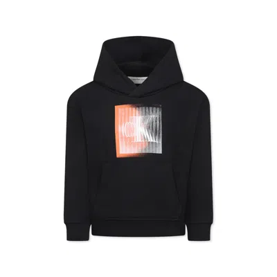Calvin Klein Kids' Black Sweatshirt For Boy With Logo