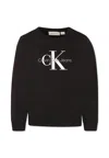 Calvin Klein Black Sweatshirt For Kids With Logo In Black