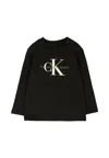 Calvin Klein Black T-shirt For Babykids With Logo In Black