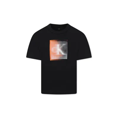 Calvin Klein Kids' Black T-shirt For Boy With Logo