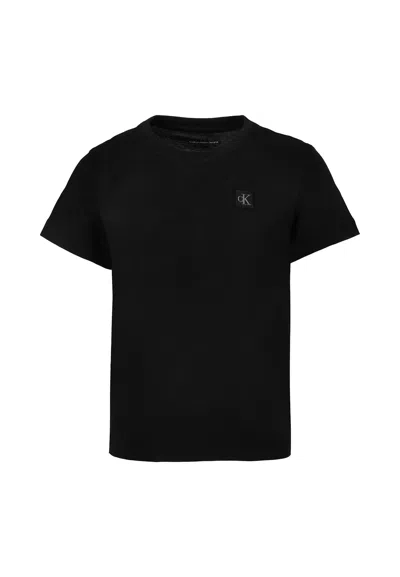 Calvin Klein Black T-shirt For Kids With Logo Patch