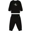 Calvin Klein Black Tracksuit For Babykids With Logo In Black