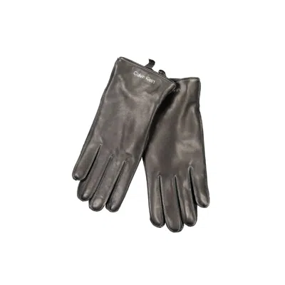 Calvin Klein Black Wool Glove In Gray