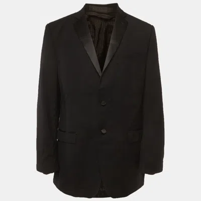Pre-owned Calvin Klein Black Wool Slim Fit Blazer L