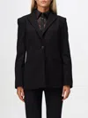 Calvin Klein Womens Collar Rayon One-button Blazer In Schwarz