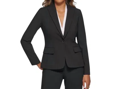 Calvin Klein Blazer Tailored Suit Jacket In Black In Blue