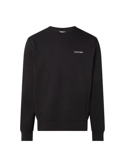 Calvin Klein Blended Interlock Sweatshirt In Ck Black