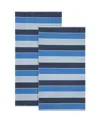 CALVIN KLEIN BLOCKED TERRY YARN DYED STRIPE BEACH TOWEL SET, 68" X 36"