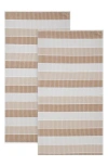 Calvin Klein Blocked Yarn Dye 2-piece Beach Towel Set In Multi