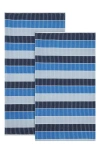 Calvin Klein Blocked Yarn Dye 2-piece Beach Towel Set In Multi