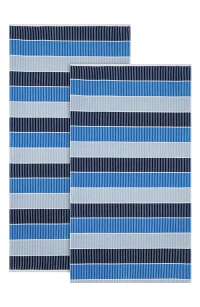 Calvin Klein Blocked Yarn Dye 2-piece Beach Towel Set In Multi