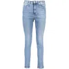 Calvin Klein Blue Cotton Women High Rise Skinny Jean In Blue