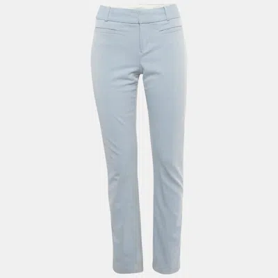 Pre-owned Calvin Klein Blue Crepe Formal Trousers S