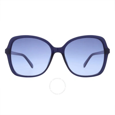 Calvin Klein Blue Gradient Butterfly Ladies Sunglasses Ck19561s 410 57 In Blue / Navy