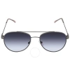 Calvin Klein Blue Gradient Pilot Ladies Sunglasses Ck20120s 008 55 In Blue / Gun Metal / Gunmetal