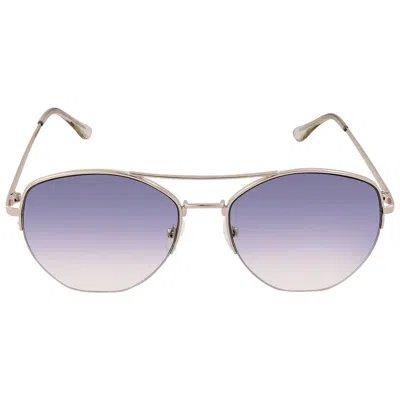 Calvin Klein Blue Gradient Pilot Ladies Sunglasses Ck20121s 717 57 In Gray