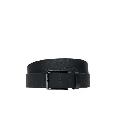 Calvin Klein Blue Leather Belt In Black