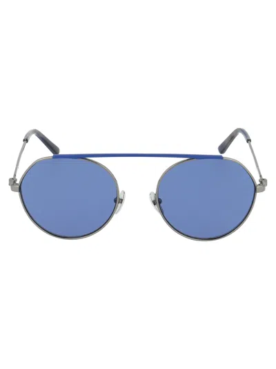 Calvin Klein Blue Metal Sunglasses