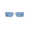 Calvin Klein Blue Metal Women Sunglass In Blue