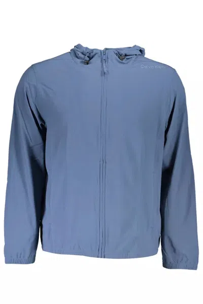 Calvin Klein Hooded Packable Windbreaker Jacket In Blue