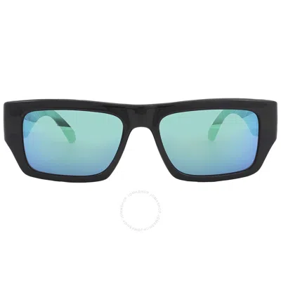 Calvin Klein Blue Rectangular Unisex Sunglasses Ckj22635s 001 54 In Black / Blue