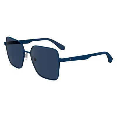 Calvin Klein Blue Square Ladies Sunglasses Ckj24201s 400 56