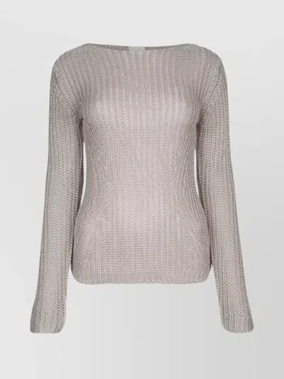 CALVIN KLEIN BOAT NECK SILK BLEND RELAXED SWEATER