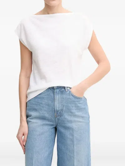 Calvin Klein Boat-neck Top In White