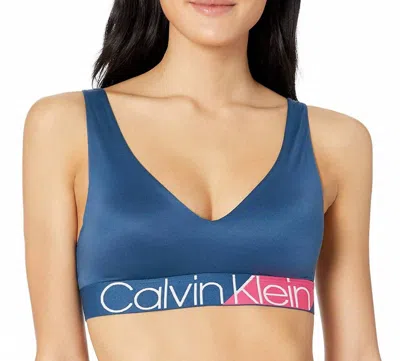 Calvin Klein Bold Accents Lightly Lined Bralette In Lyria Blue In Multi