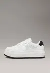 Calvin Klein Bold Flatf Low Laceup Mix Nbs In Bianco