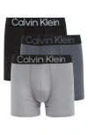 Calvin Klein Bold Logo 3-pack Boxer Briefs In J61 Black/tur