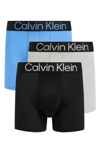 Calvin Klein Bold Logo 3-pack Boxer Briefs In Multi